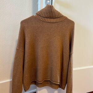 Madewell Camel Wide Turtleneck Sweater